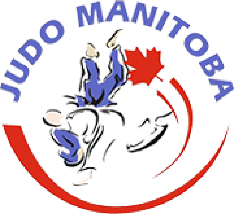 Logo bleu, rouge et blanc de judo Manitoba