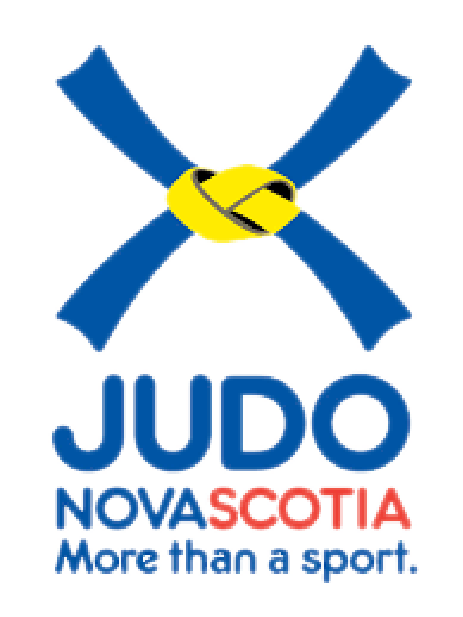 Logo bleu, jaune et rouge de judo Nouvelle-Écosse