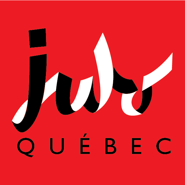 Logo rouge, noir et blanc de judo Québec