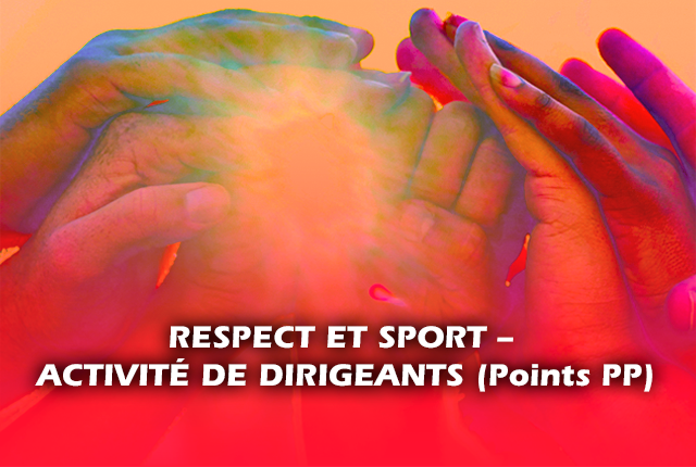 High five collectif centrale à l'image. Écrit en avant plan Respect et sport - activité de dirigeant (points PP)